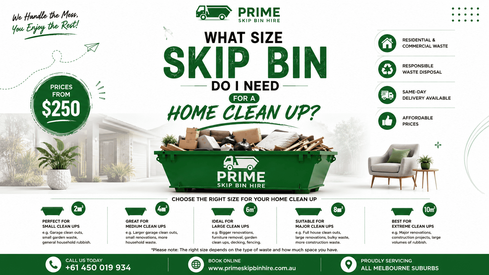 What size skip bin do I need for a home clean up